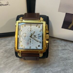 OLEVS Gold Square Chronograph Style Watch